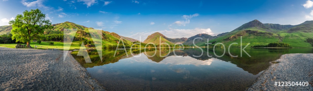 Picture of Stunning lake panorama in District Lake at dusk England